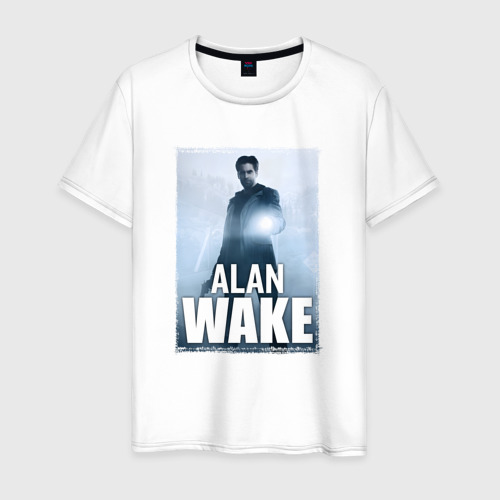 Мужская футболка из хлопка с принтом Алан с фонариком, вид спереди №1
