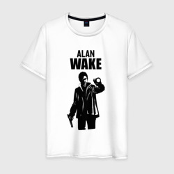 Алан Вейк с пистолетом – Мужская футболка хлопок с принтом купить со скидкой в -20%