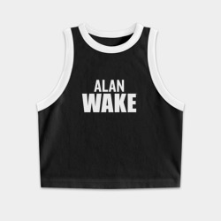 Женская укороченная майка-топ хлопок Alan Wake logo