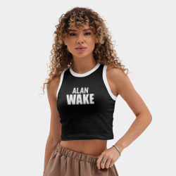 Женская укороченная майка-топ хлопок Alan Wake logo - фото 2