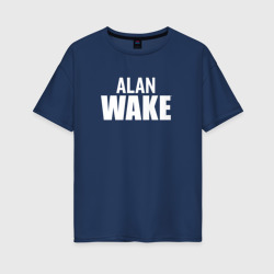 Женская футболка хлопок Oversize Alan Wake logo