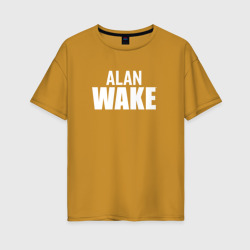 Женская футболка хлопок Oversize Alan Wake logo