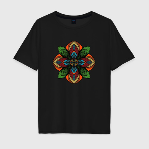 Мужская футболка хлопок Oversize с принтом Traditional flower, вид спереди #2