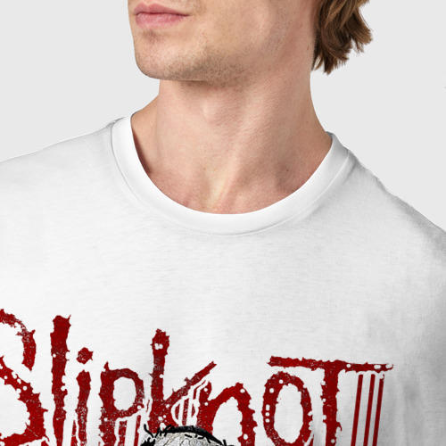 Мужская футболка хлопок Slipknot Corey, цвет белый - фото 6