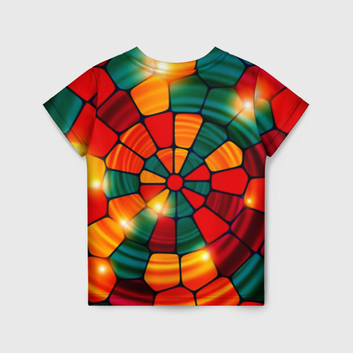 Детская футболка 3D Круговая мозаика, цвет 3D печать - фото 2