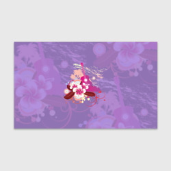 Бумага для упаковки 3D Розовая гитара и цветочный орнамент
