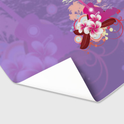 Бумага для упаковки 3D Розовая гитара и цветочный орнамент - фото 2