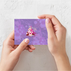 Поздравительная открытка Розовая гитара и цветочный орнамент - фото 2