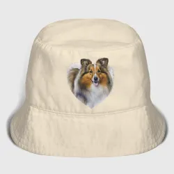 Женская панама хлопок Шетландская овчарка в сердце