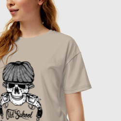 Женская футболка хлопок Oversize Old school gangsta - фото 2