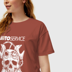Женская футболка хлопок Oversize Auto service - фото 2