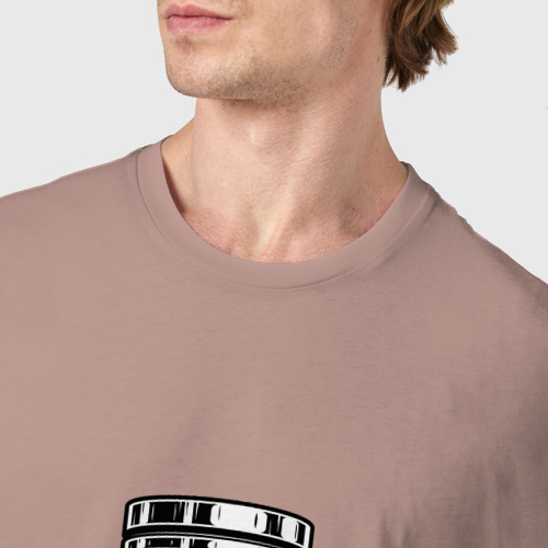 Мужская футболка хлопок Car service, цвет пыльно-розовый - фото 6