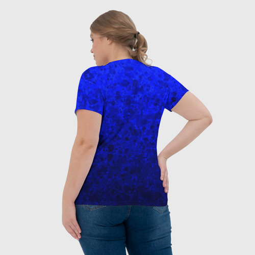 Женская футболка 3D Абстракция ультрамарин, цвет 3D печать - фото 7