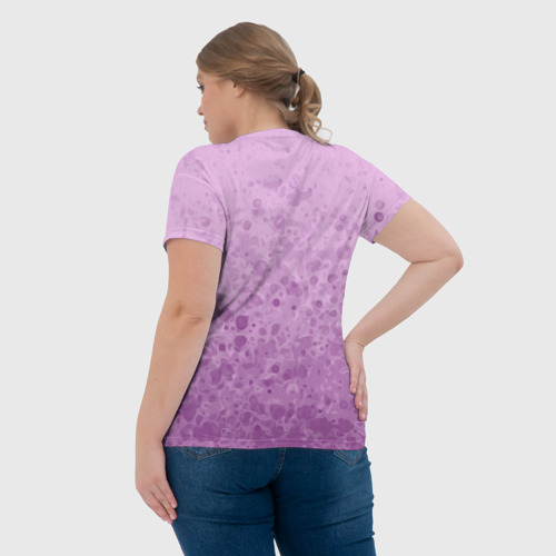 Женская футболка 3D Абстракция светло-сиреневый, цвет 3D печать - фото 7