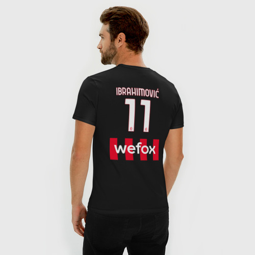 Мужская футболка хлопок Slim Златан Ибрагимович ФК Милан форма 22-23 домашняя, цвет черный - фото 4
