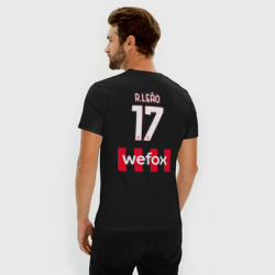 Мужская футболка хлопок Slim Рафаэль Леао ФК Милан форма 22-23 домашняя - фото 2
