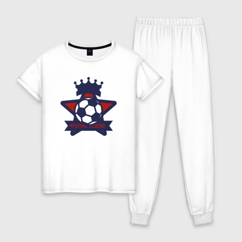 Женская пижама хлопок с принтом Futsal legend, вид спереди #2