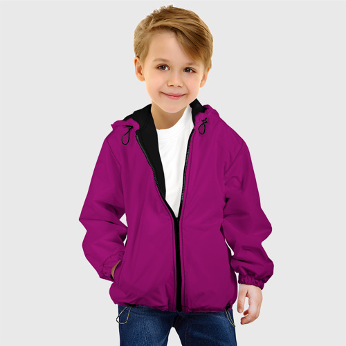 Детская куртка 3D Однотонный пурпурный, цвет черный - фото 3
