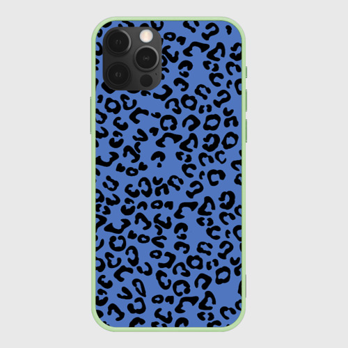 Чехол для iPhone 12 Pro Max с принтом Синий леопард, вид спереди #2