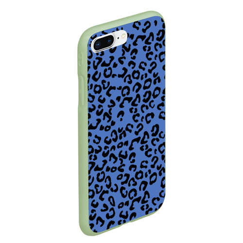 Чехол для iPhone 7Plus/8 Plus матовый Синий леопард, цвет салатовый - фото 3