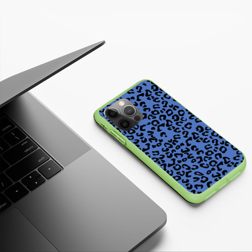 Чехол для iPhone 12 Pro Max с принтом Синий леопард, фото #5