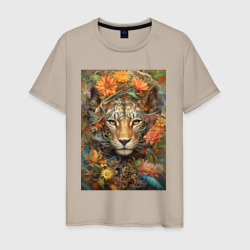 Леопард в тропических кустах – Мужская футболка хлопок с принтом купить со скидкой в -20%
