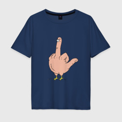 Мужская футболка хлопок Oversize Пошлая птичка - смешной фак
