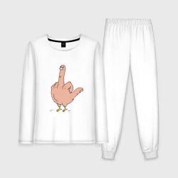 Женская пижама с лонгсливом хлопок Пошлая птичка - смешной фак