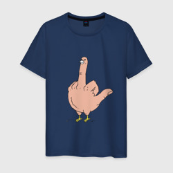 Пошлая птичка - смешной фак – Мужская футболка хлопок с принтом купить со скидкой в -20%