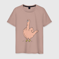 Пошлая птичка - смешной фак – Мужская футболка хлопок с принтом купить со скидкой в -20%