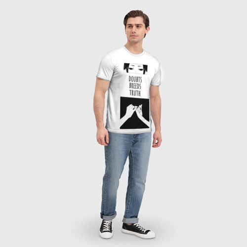 Мужская футболка 3D с принтом Сомнения порождают правду аниме арт, вид сбоку #3