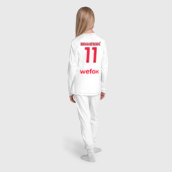 Пижама с принтом Златан Ибрагимович ФК Милан форма 22-23 гостевая для ребенка, вид на модели сзади №3. Цвет основы: белый