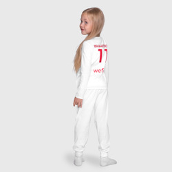 Пижама с принтом Златан Ибрагимович ФК Милан форма 22-23 гостевая для ребенка, вид на модели сзади №4. Цвет основы: белый