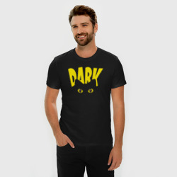 Мужская футболка хлопок Slim Dark - глаза черной кошки - фото 2