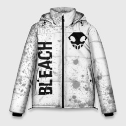 Мужская зимняя куртка 3D Bleach glitch на светлом фоне: надпись, символ