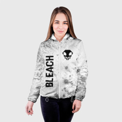 Женская куртка 3D Bleach glitch на светлом фоне: надпись, символ - фото 2