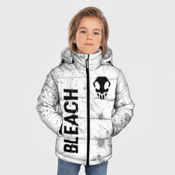Зимняя куртка для мальчиков 3D Bleach glitch на светлом фоне: надпись, символ - фото 2