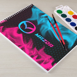Альбом для рисования Mazda - neon gradient: надпись и символ - фото 2