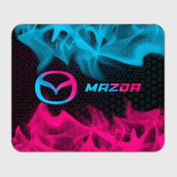 Прямоугольный коврик для мышки Mazda - neon gradient: надпись и символ