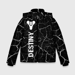 Зимняя куртка для мальчиков 3D Destiny glitch на темном фоне: по-вертикали