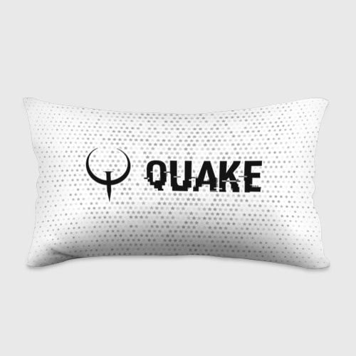Подушка 3D антистресс Quake glitch на светлом фоне: надпись и символ