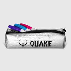 Пенал школьный 3D Quake glitch на светлом фоне: надпись и символ - фото 2