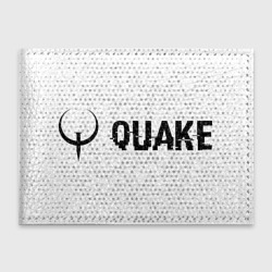 Обложка для студенческого билета Quake glitch на светлом фоне: надпись и символ