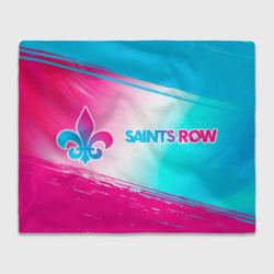 Saints Row neon gradient style: надпись и символ – Плед с принтом купить со скидкой в -14%