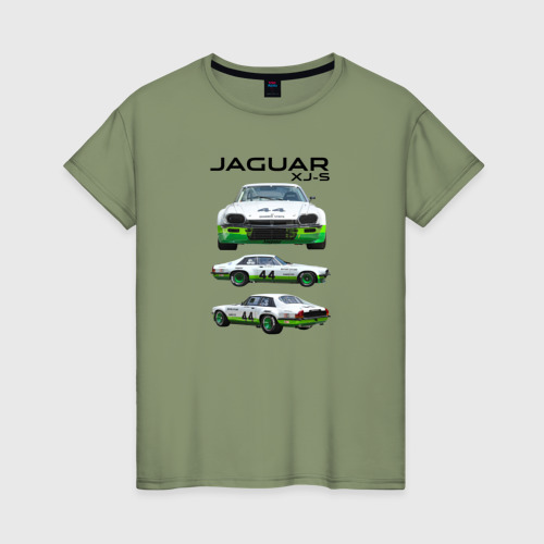 Женская футболка хлопок с принтом Jaguar постер обложка журнала, вид спереди #2