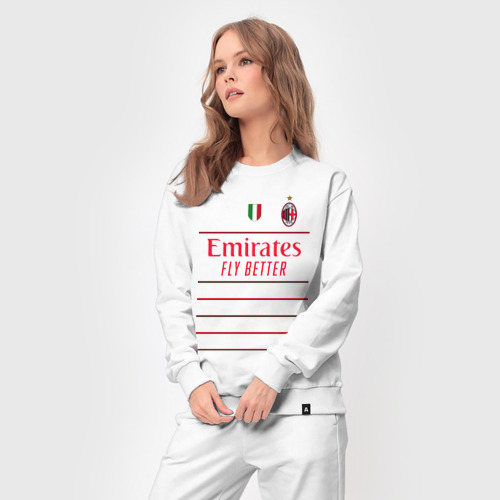 Женский костюм хлопок Рафаэль Леао ФК Милан форма 22-23 гостевая, цвет белый - фото 5