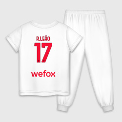 Детская пижама хлопок Рафаэль Леао ФК Милан форма 22-23 гостевая