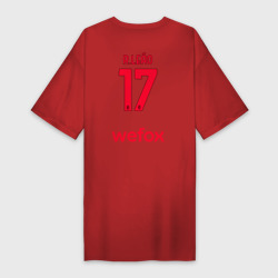 Платье-футболка хлопок Рафаэль Леао ФК Милан форма 22-23 гостевая