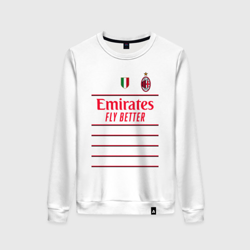 Женский свитшот хлопок Рафаэль Леао ФК Милан форма 22-23 гостевая, цвет белый