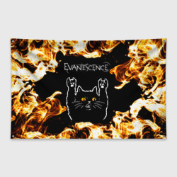 Флаг-баннер Evanescence рок кот и огонь
